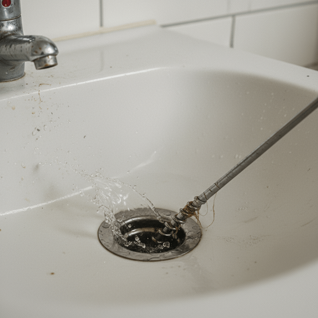 Reinigung einer Abflussleitung