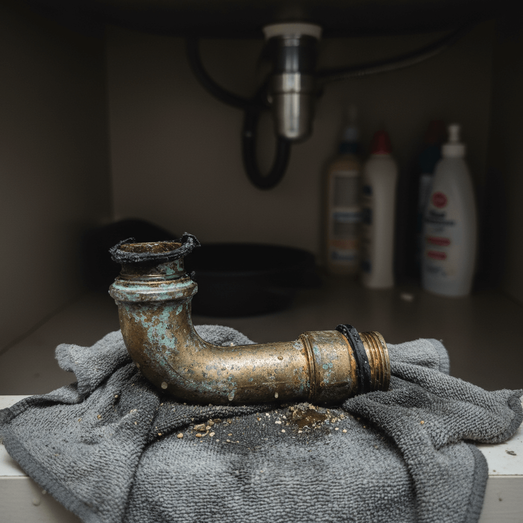 Alter Siphon wird nach dem Siphon tauschen entfernt