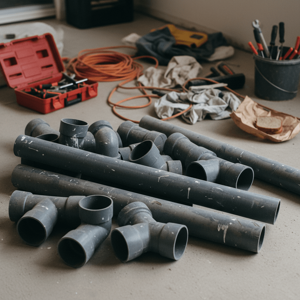 Neue Kunststoff Abflussrohre