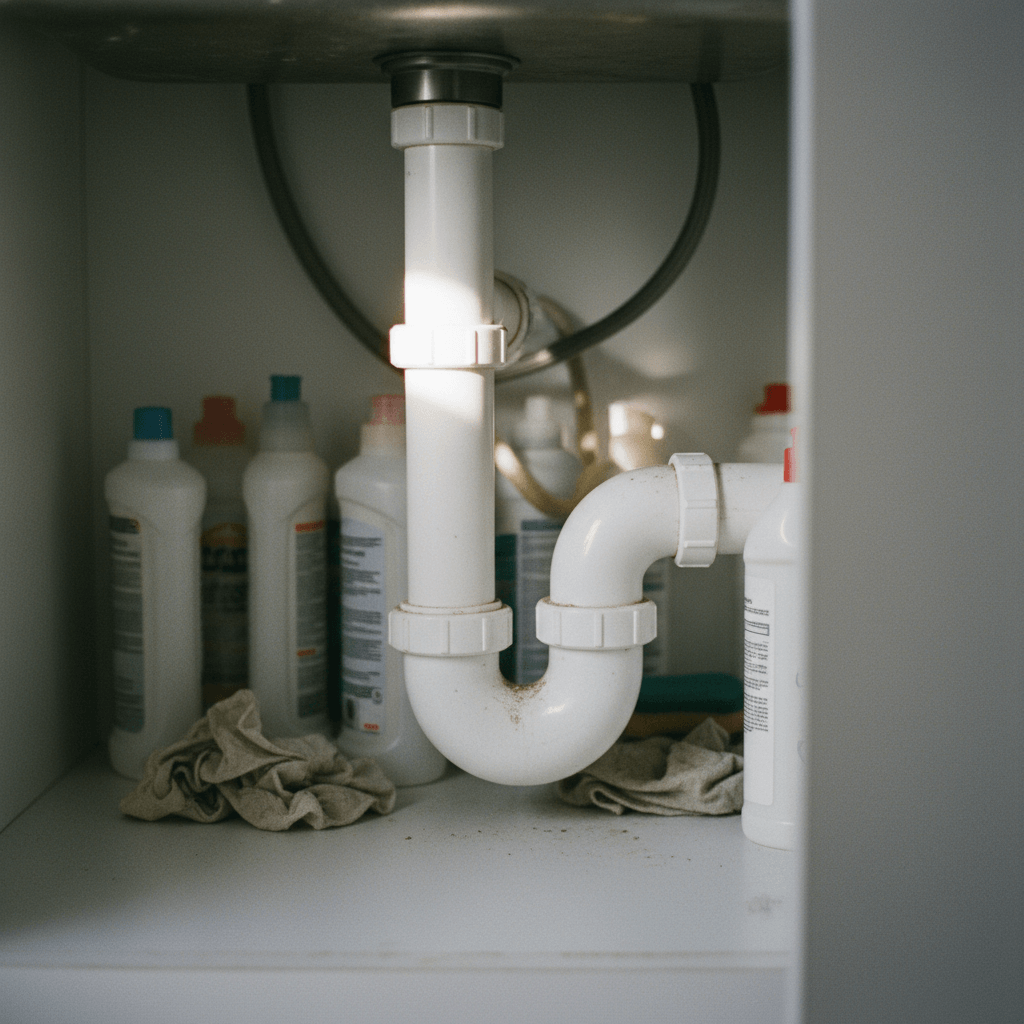 Rohre unter der Küchenspüle